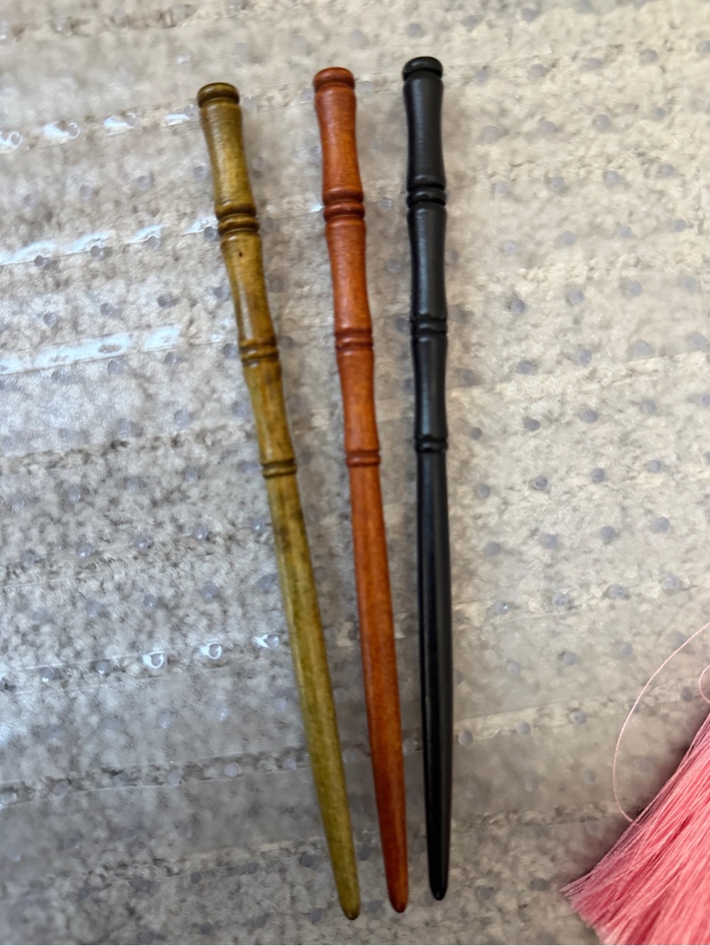Bamboo chopsticks Hair Sticks Set - Olive, Chestnut, Black like brand new